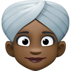 woman wearing turban: dark skin tone لمنصة Facebook