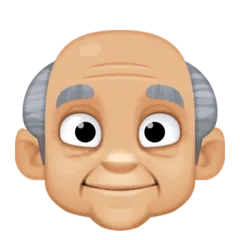 Facebook 플랫폼을 위한 old man: medium-light skin tone