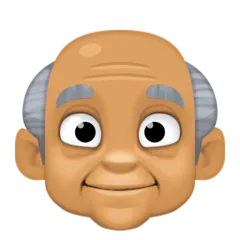 Facebookプラットフォームのold man: medium skin tone