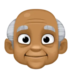 old man: medium-dark skin tone สำหรับแพลตฟอร์ม Facebook