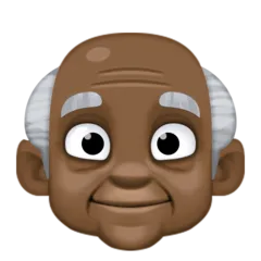 old man: dark skin tone สำหรับแพลตฟอร์ม Facebook