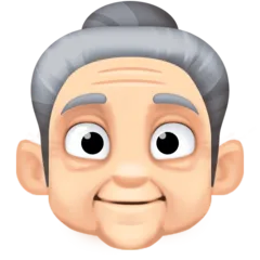 old woman: light skin tone per la piattaforma Facebook