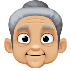 old woman: medium-light skin tone untuk platform Facebook