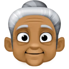Facebook dla platformy old woman: medium-dark skin tone