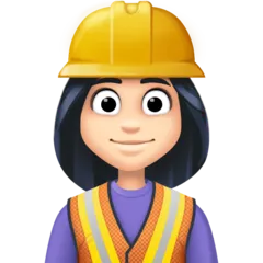 woman construction worker: light skin tone für Facebook Plattform