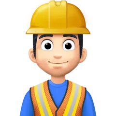 construction worker: light skin tone สำหรับแพลตฟอร์ม Facebook