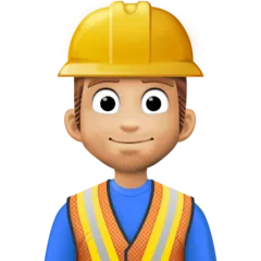 man construction worker: medium-light skin tone per la piattaforma Facebook
