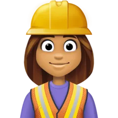 woman construction worker: medium skin tone สำหรับแพลตฟอร์ม Facebook