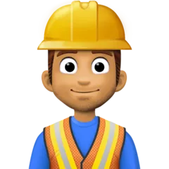 man construction worker: medium skin tone untuk platform Facebook