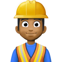 man construction worker: medium-dark skin tone pentru platforma Facebook