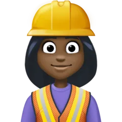 woman construction worker: dark skin tone til Facebook platform