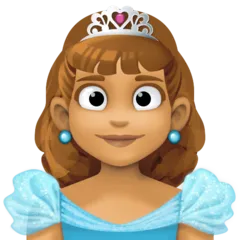 Facebook 플랫폼을 위한 princess: medium skin tone