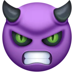 angry face with horns لمنصة Facebook