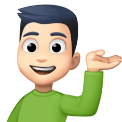 Facebook 플랫폼을 위한 man tipping hand: light skin tone
