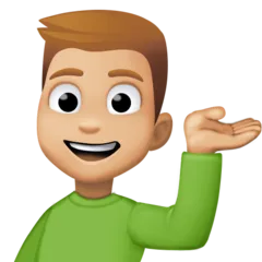 Facebook platformu için man tipping hand: medium-light skin tone