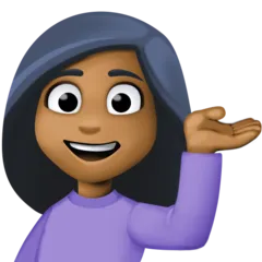 woman tipping hand: medium-dark skin tone für Facebook Plattform