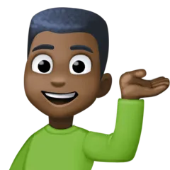 man tipping hand: dark skin tone pentru platforma Facebook