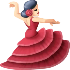 woman dancing: light skin tone untuk platform Facebook