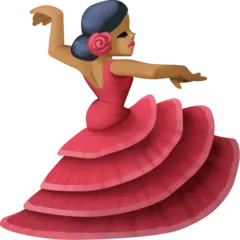 woman dancing: medium-dark skin tone untuk platform Facebook