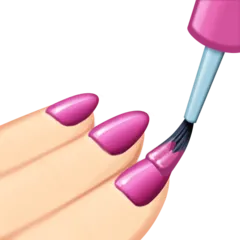 nail polish: light skin tone สำหรับแพลตฟอร์ม Facebook
