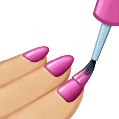 nail polish: medium-light skin tone untuk platform Facebook