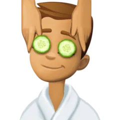 man getting massage: medium skin tone สำหรับแพลตฟอร์ม Facebook