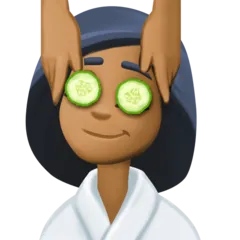 woman getting massage: medium-dark skin tone til Facebook platform