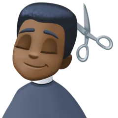 man getting haircut: dark skin tone per la piattaforma Facebook