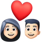 couple with heart: light skin tone per la piattaforma Facebook