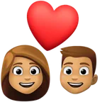 couple with heart: medium skin tone untuk platform Facebook