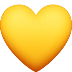 yellow heart untuk platform Facebook