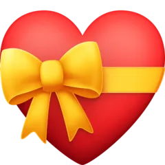 heart with ribbon untuk platform Facebook