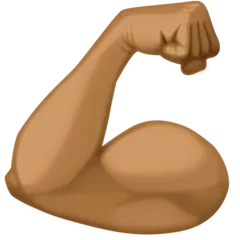 flexed biceps: medium-dark skin tone สำหรับแพลตฟอร์ม Facebook