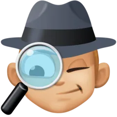 detective: medium-light skin tone pentru platforma Facebook