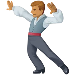 man dancing: medium skin tone สำหรับแพลตฟอร์ม Facebook