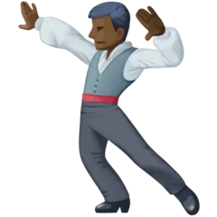 Facebook dla platformy man dancing: dark skin tone