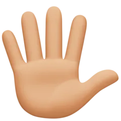 hand with fingers splayed: medium-light skin tone per la piattaforma Facebook
