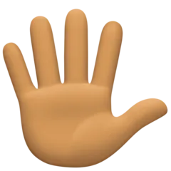 Facebook dla platformy hand with fingers splayed: medium skin tone