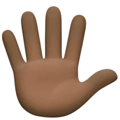 hand with fingers splayed: dark skin tone für Facebook Plattform