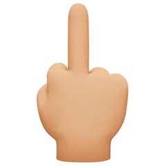 Facebook 플랫폼을 위한 middle finger: medium-light skin tone