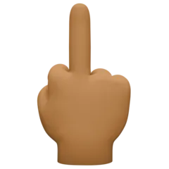 Facebook 플랫폼을 위한 middle finger: medium-dark skin tone