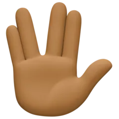 vulcan salute: medium-dark skin tone لمنصة Facebook