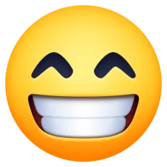 Facebook 平台中的 beaming face with smiling eyes