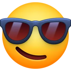 smiling face with sunglasses for Facebook platform