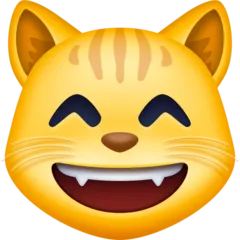 grinning cat with smiling eyes för Facebook-plattform