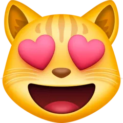 Facebook platformu için smiling cat with heart-eyes
