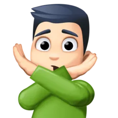 Facebook dla platformy man gesturing NO: light skin tone