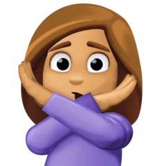 Facebook platformu için woman gesturing NO: medium skin tone