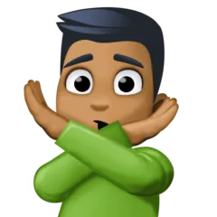 Facebook dla platformy man gesturing NO: medium-dark skin tone