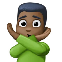 man gesturing NO: dark skin tone untuk platform Facebook